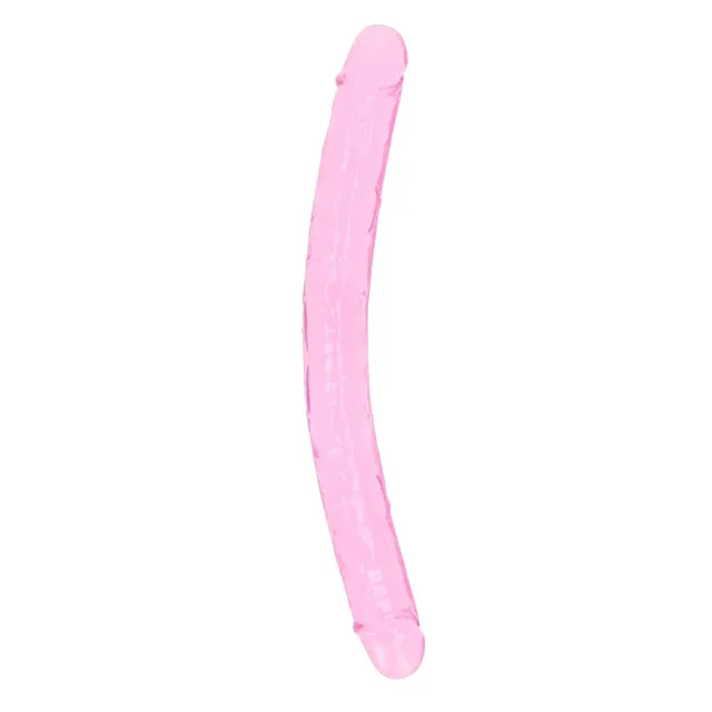 Двухсторонний фаллоимитатор RealRock Crystal Clear Double Dildo 13'', 34 см (розовый)