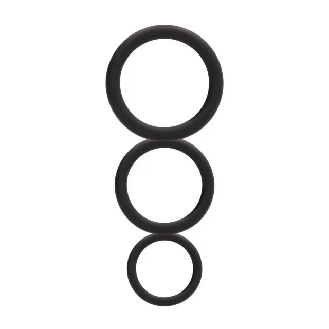 Набор эрекционных колец ShotsToys Round Cock Ring Set, 3 шт (черный)