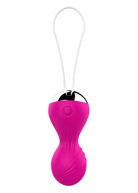 Boss Series Remote Control Tighten Vibrating Egg - Kulki gejszy, Różowy, 8 cm