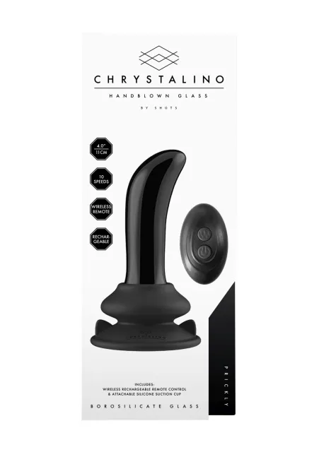 Вибратор Chrystalino Prickly, 11 см (черный)