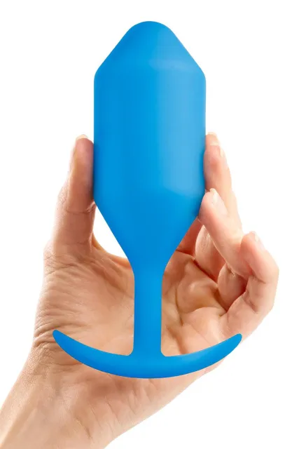 Анальная пробка B-Vibe Snug Plug 5, 16 см (голубой)