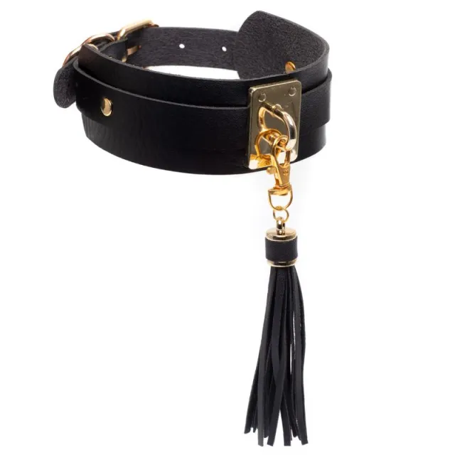 Нашийник Kinky Diva Collar Me! Teasing Tassel Collar, 43.5 см (чорний)