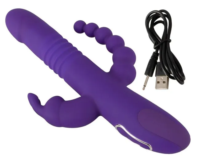 Sweet Smile Thrusting Pearl Triple - Wibrator, Fioletowy, 24, 8 cm
