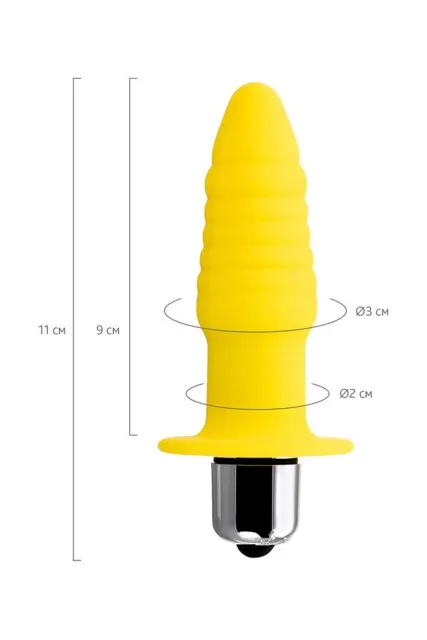 Анальная пробка ToDo Anal Vibro Plug Lancy, 11 см (желтый)