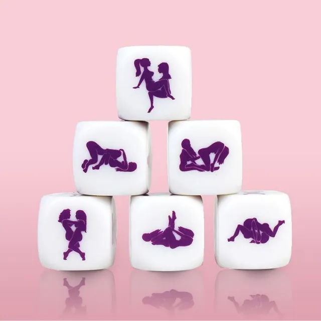 Secret Play Lesbian Kamasutra - Kostka do gry w seks, Biały, 2.5 cm