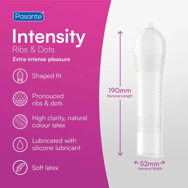 Презервативы Pasante Ribs & Dots Intensity, 144 шт