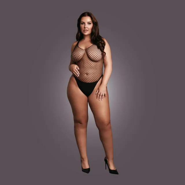 Боди Le Désir With Fishnet Structure, Plus Size (черный)