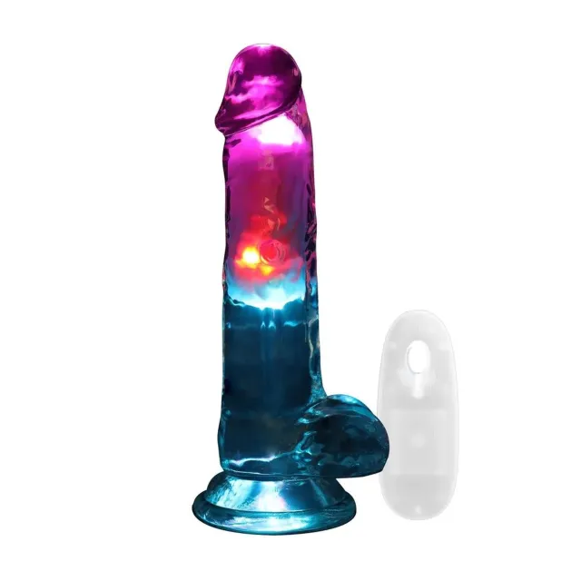 Вибратор RealRock LED Vibrating, 19.5 см (прозрачный)