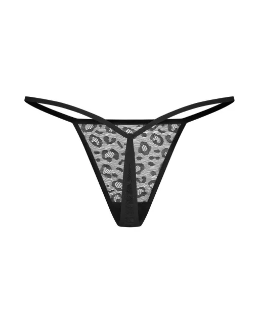 Комплект стрингов Obsessive Clara 2XL/3XL, 2 шт (черный)