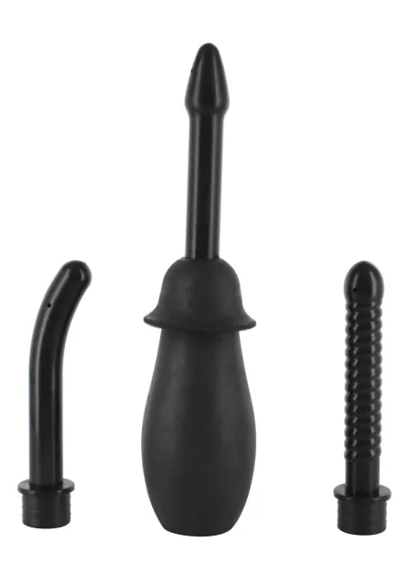 Анальный душ Seven Creations Douche Unisex, 3 насадки (черный)