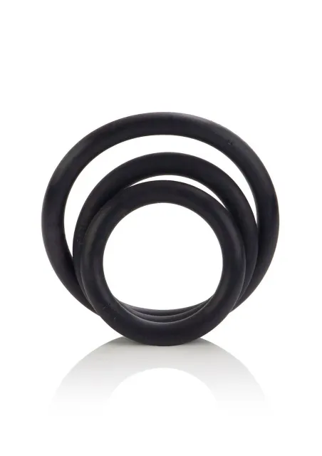 Набор эрекционных колец Calexotics Rubber Ring, 3 шт (черный)