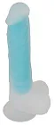Фаллоимитатор Glow in the Dark Silicone Dildo, 20.5 см (голубой)