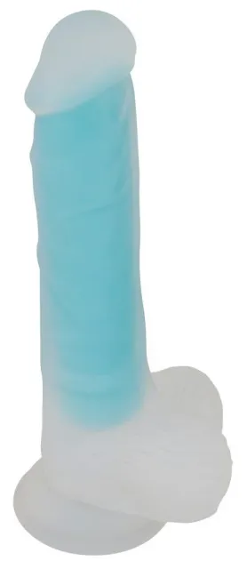 Фаллоимитатор Glow in the Dark Silicone Dildo, 20.5 см (голубой)