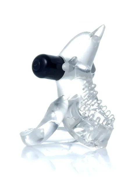 Boys of Toys Dolphin Vibro CockRing - Wibracyjny pierścień B -, Przezroczysty, 9 cm