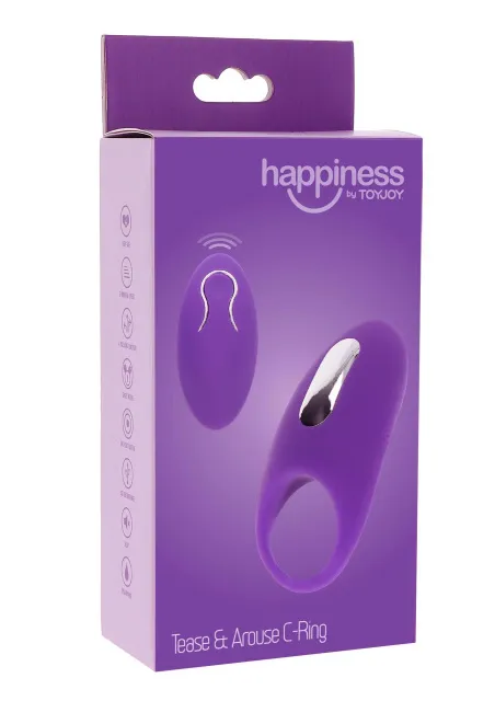 Эрекционное кольцо Toy Joy Happiness Tease & Arouse C-Ring, 8.9 см (фиолетовый)