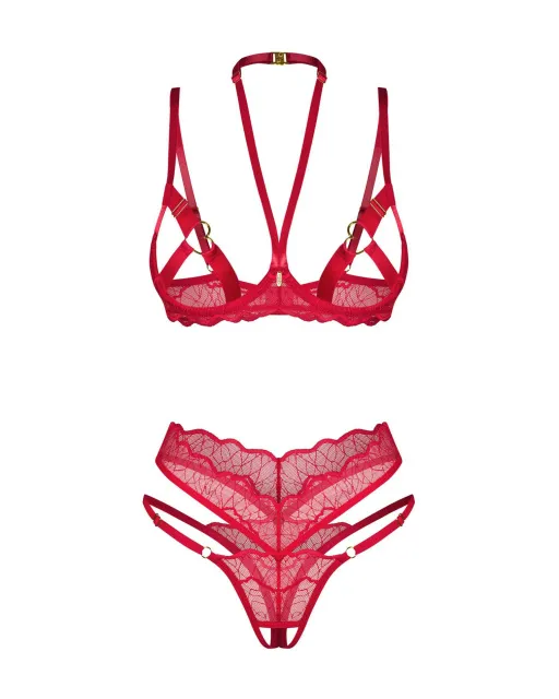 Obsessive Cupide Desir otwarty - Komplet bielizny, S/M