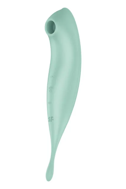 Вакуумний кліторальний стимулятор з вібрацією Satisfyer Twirling Pro+ (зелений)