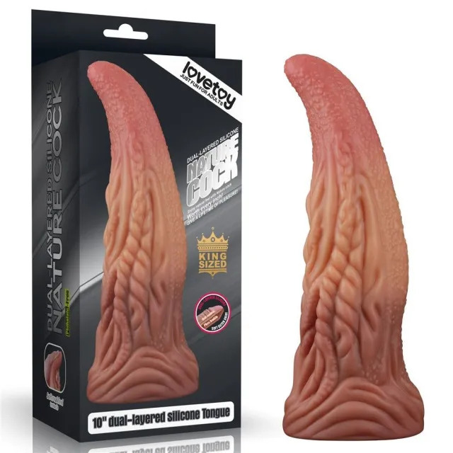 Фаллоимитатор Dual-Layered Silicone 10'' Nature Cock, 25 см (коричневый)