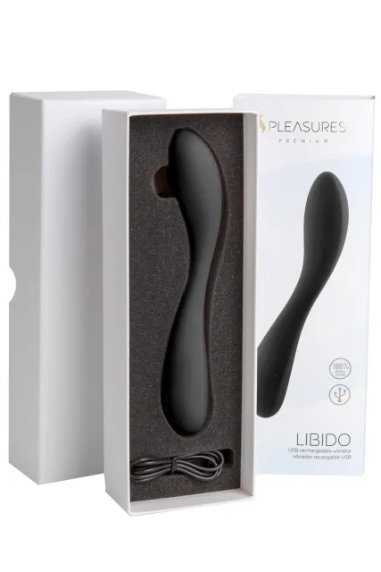 Вібратор Pleasures Premium Libido, 19,5 см (чорний)