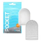 Tenga Pocket Wave Line - Masturbator, Niebieski, 8 cm