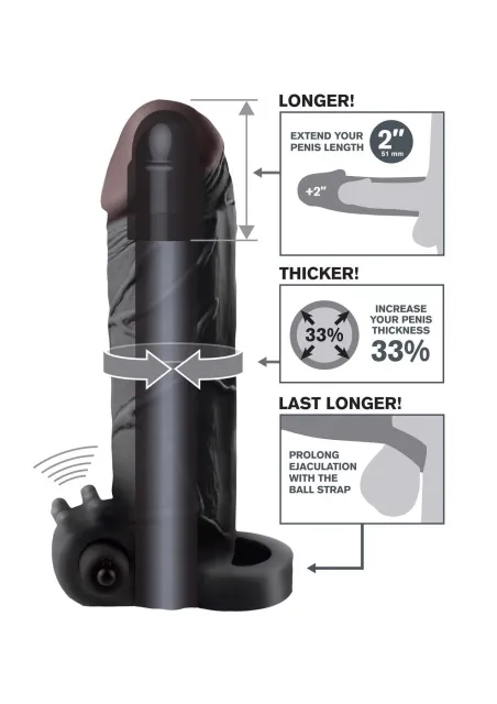 Насадка на пеніс Pipedream Vibrating Real Feel 2 Extension, 16,5 см (чорний)