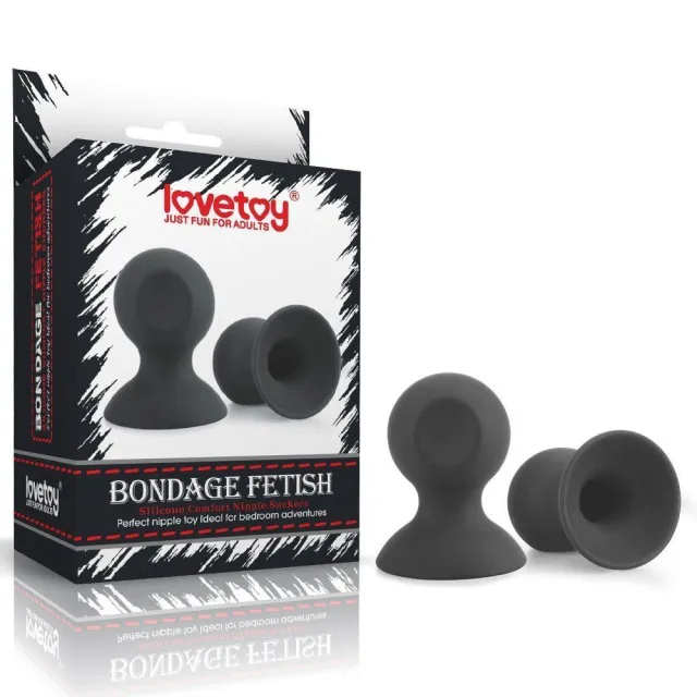Вакуумные накладки на соски Bondage Fetish Silicone Comfort (черный)