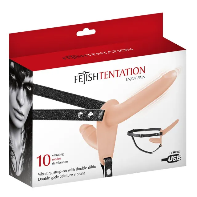 Страпон Fetish Tentation Vibrating Strap-on With, 15 см (телесный)