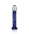 Фалоімітатор LoveToy Glass Romance, 17 см (синій)