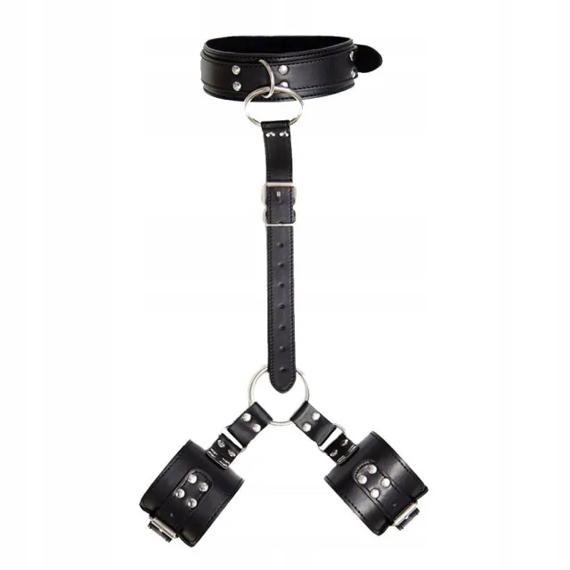 Регулируемая упряжь Fetish Addict Collar With Restraints (черный)