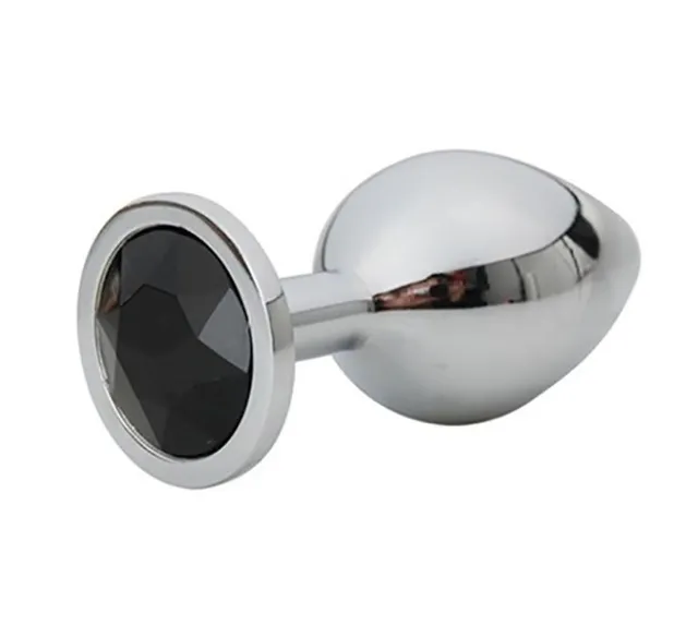 Анальная пробка Fantasy Silver Butt Plug Diamond S, 7 см (черный)