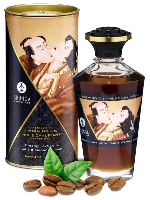 Зігрівальна масажна олія Shunga Aphrodisiac Warming Oil кава, 100 мл