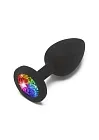 TOYJOY Rainbow Booty Jewel - Korek analny, Czarny, 7 cm