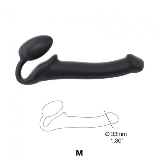 Безремневой страпон Strap-On-Me M, 15,6 см (черный)