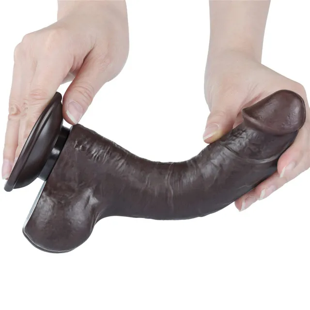 Фаллоимитатор Lovetoy Sliding Skin Dual Layer, 20 см (коричневый)