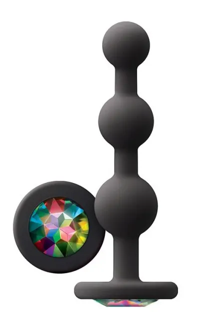 NS Novelties Glams Ripple - Łańcuszek analny, Czarny, 10.5 cm