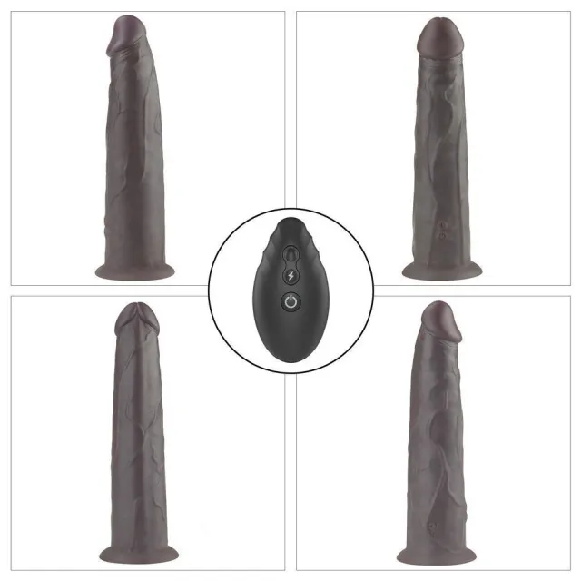 Lovetoy Dual Layered Silicone Rotator - Wibrator, Czarny, 23 cm