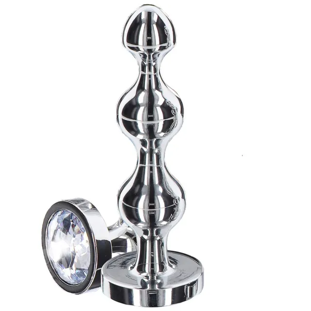 Анальный стимулятор Anal Play Diamond Star Beads S, 10.5 см (серебристый)