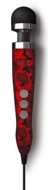 Вибромассажер Doxy Die Cast, 33 см (черный с красным)