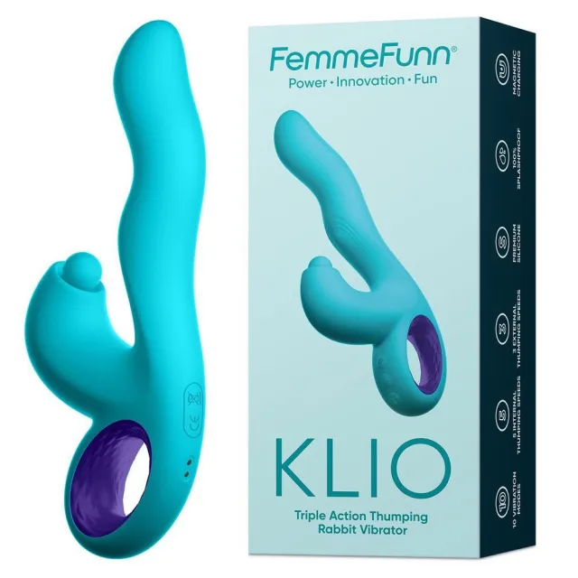 Вібратор-кролик Femme Funn Klio G-Spot, 21,3 см (бірюзовий)