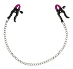 Зажимы для сосков на цепочке Bad Kitty Silicone Nipple Clamps, 52 см (серебристый)