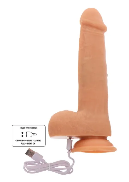 Вибратор Get Real Naked Rotating Beads & Vibrating Dildo 8.5, 16 см (телесный)