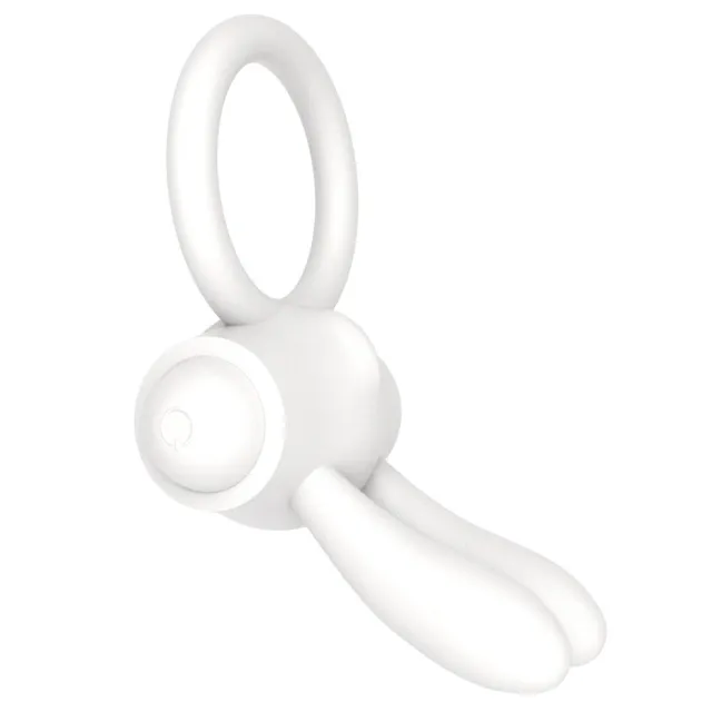 Эрекционное кольцо с вибрацией LoveToy Power Clit, 7,5 см (белый)