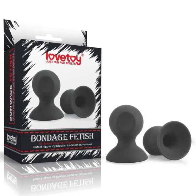 Вакуумні накладки на соски Bondage Fetish Silicone Comfort (чорний)