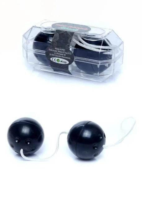 B - Series EasyLove Duo-Balls Black - Kulki gejszy, Czarny, 21 cm