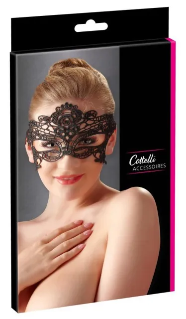 Cottelli ACCESSOIRES - Koronkowa maska, Czarny, One size