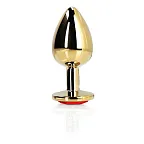 Ouch! Heart Gem Butt Plug - Korek analny, Złoto, 7.1 cm, M