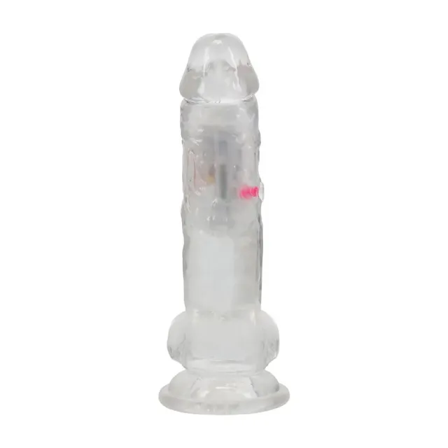 Вибратор RealRock LED Vibrating, 19.5 см (прозрачный)