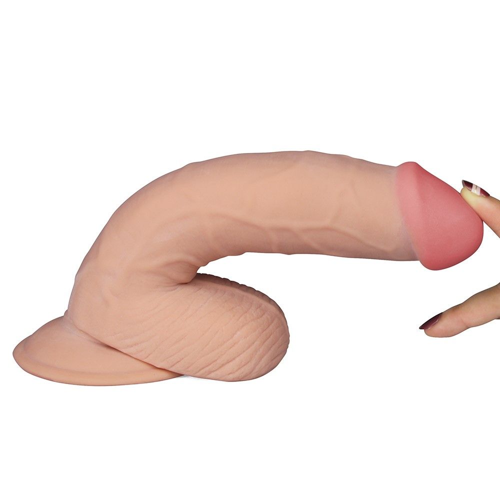 Реалістичний вібратор LoveToy The Ultra Soft Dude, 20 см (тілесний)