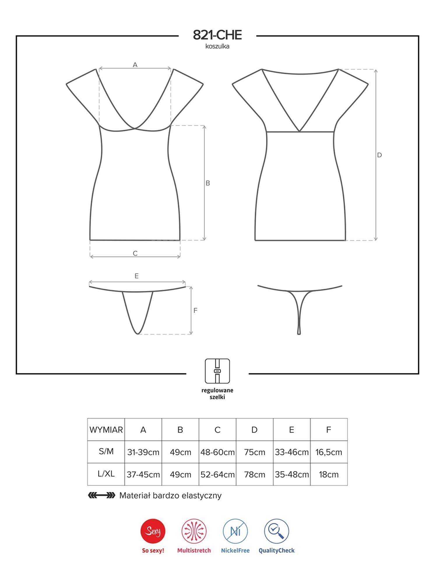 Комплект белья Obsessive 821-CHE-1, L/XL (черный)