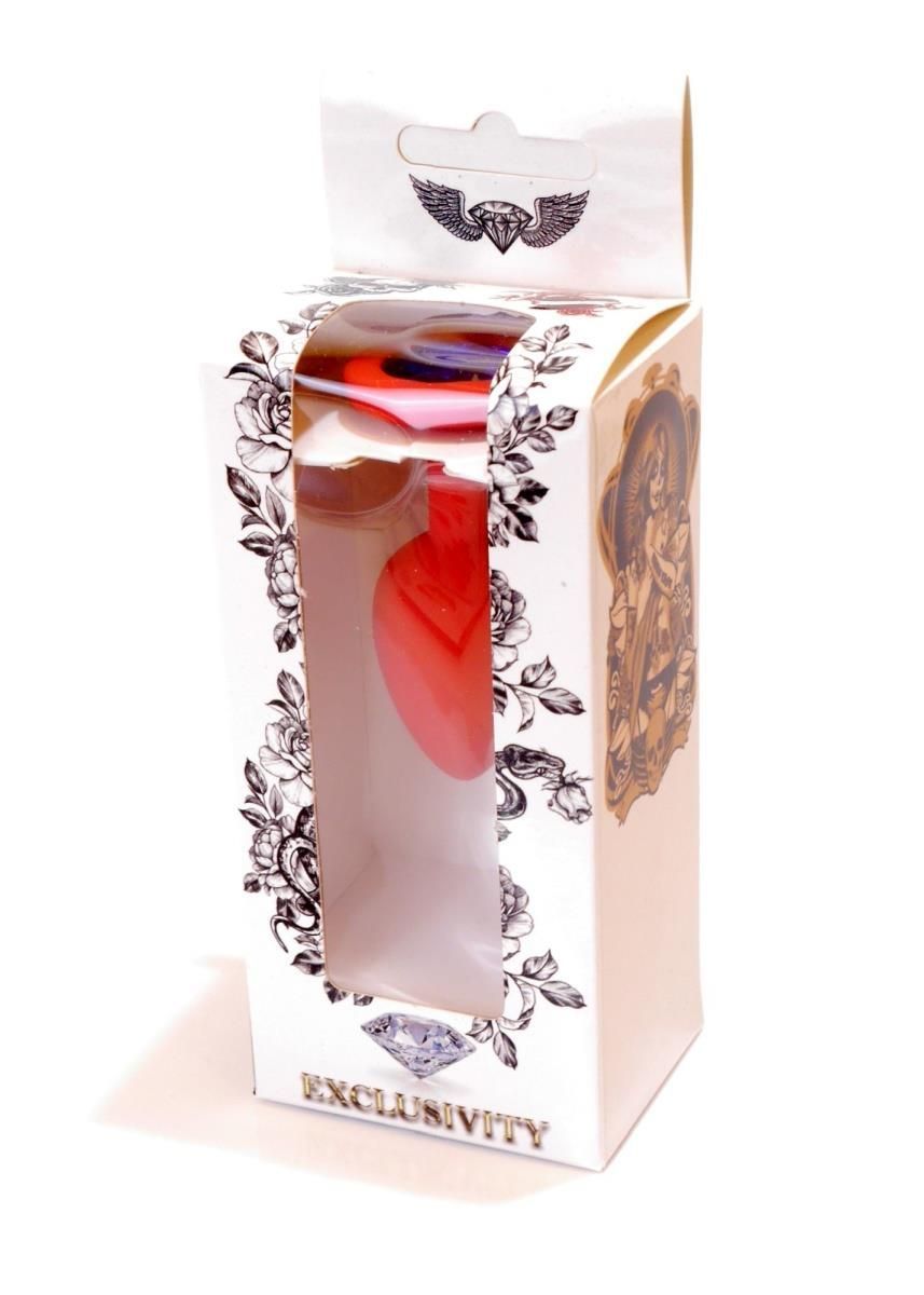 Silikonowy korek analny z kryształem Boss Silikon Plug Jewellery Red Small, 7 cm (niebieski)